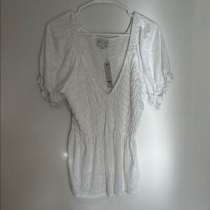 White Eyelet Women's Top